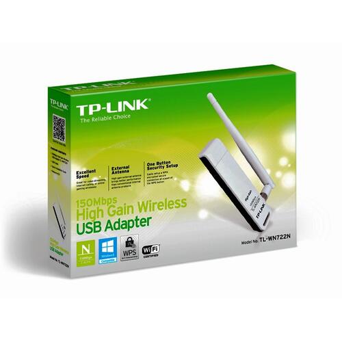 TP-Link TL-WN722N High Gain WLAN USB-adapter (WPS, kompatibel med